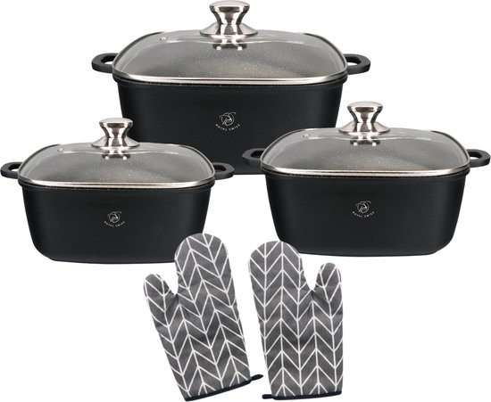 Royal Swiss - Zwarte Snelkookpan 7 Liter van Aluminium - Geschikt voor Royal Swiss - Zwarte Snelkookpan 7 Liter van Aluminium - Geschikt voor