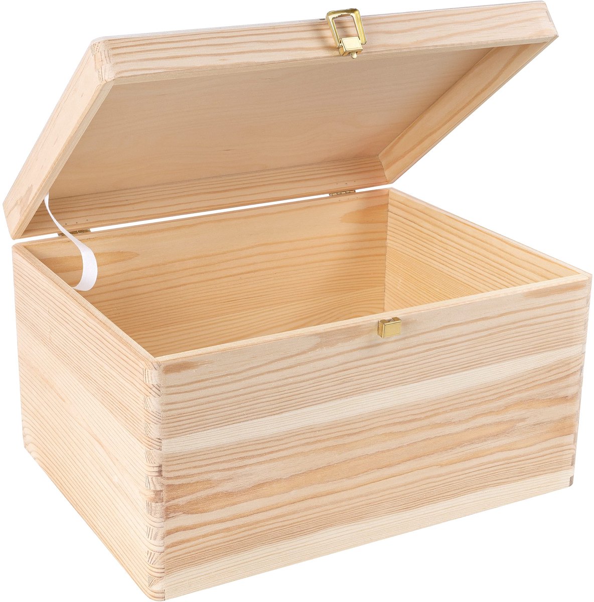 Azomor® Grote houten opbergkist met deksel en slot voor veelzijdig gebruik