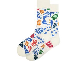 Kunst sokken - De Parkiet en de Zeemeermin: Henri Matisse - Sokken Heren 41 46 - Biologisch Katoenen Sokken - funny socks happy - Vrolijke Sokken - Grappige Sokken - Sokken Cadeau