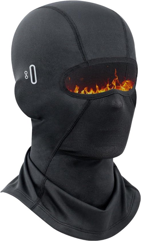 Winddichte bivakmuts voor heren, warm gezichtsmasker voor koud weer, winter skiën & motorfiets, zwart, maat M-L