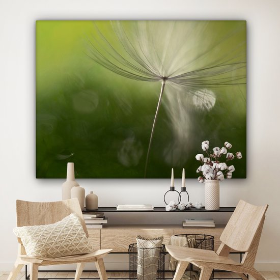 Peinture sur toile - Photo sur toile - Fleurs - Tournesol - Graines - Wit - Plantes - Décoration de chambre - 160x120 cm - Toile en toile