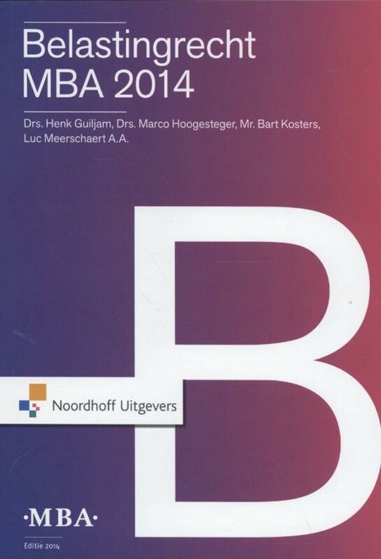 Belastingrecht MBA 2014 - cover
