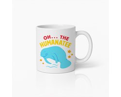 Oh… The Humanatee Mok 330ml – Grappige Zeekoe Woordgrap Koffiebeker – Hilarisch Cadeau voor Dierenliefhebbers, Oceaanfans & Woordgrap Fans