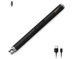 BOTC Elektrische aansteker - USB oplaadbaar - Oplaadbaar met USB kabel - Windproof - BBQ - Kaarsen - Zwart