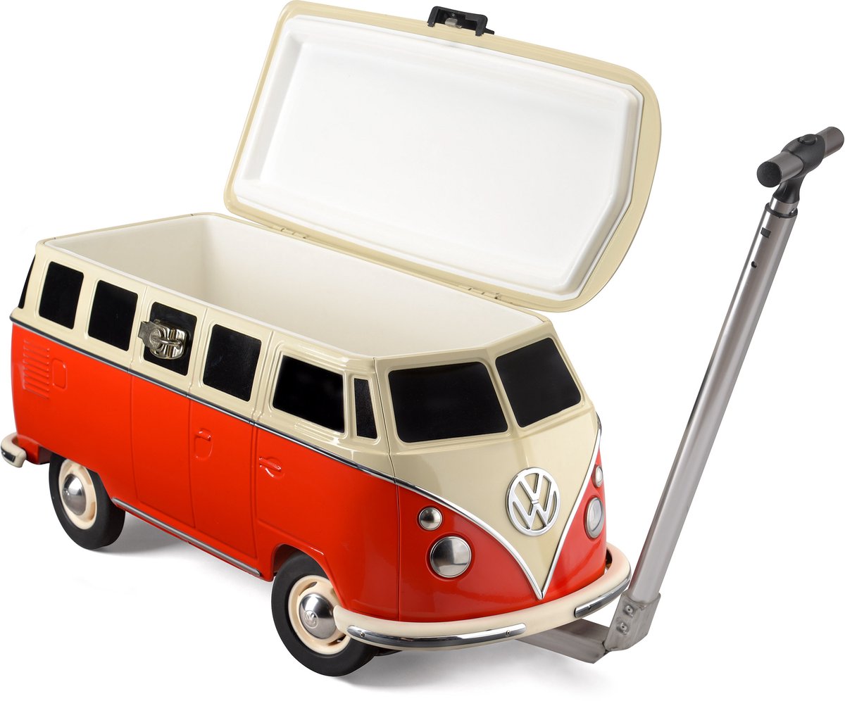 VW Collection - Volkswagen T1 Bulli Bus Verrijdbare koelbox (26 l) - rood