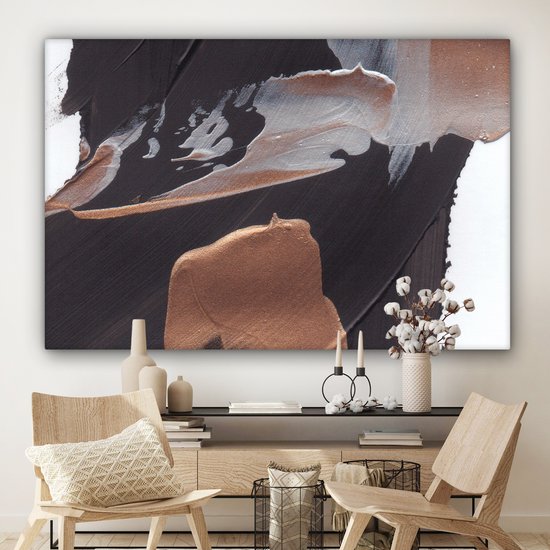 Tableau Peinture Abstrait - Peinture - Or - 180x120 cm - Décoration murale XXL