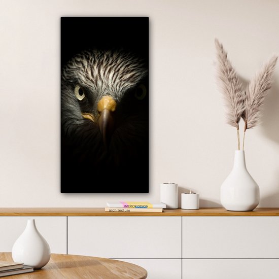 Tableau sur toile Vogel - Aigle - Rapaces - Oeil - Bec - Lumière - 40x80 cm - Décoration murale