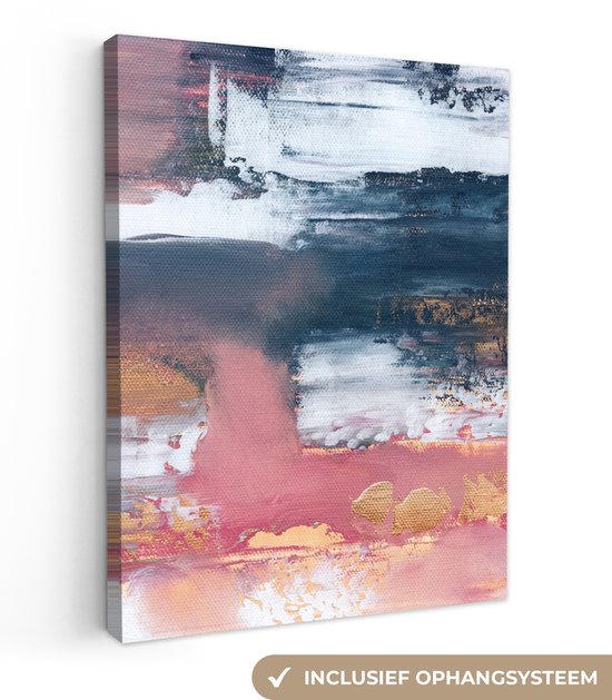 Tableau sur toile Abstrait - Peinture - Design - 120x160 cm - Décoration murale XXL