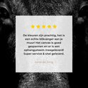 Avis client d'une toile noir et blanc d'un taureau, avec 4,5 étoiles.