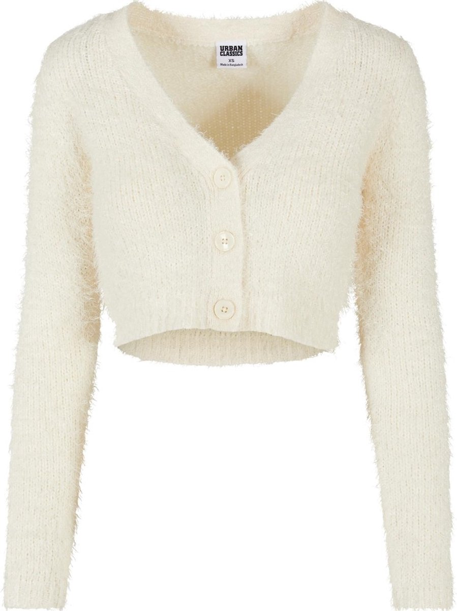 Urban Classics Cropped Feather Cardigan XXL Ivoorkleurig