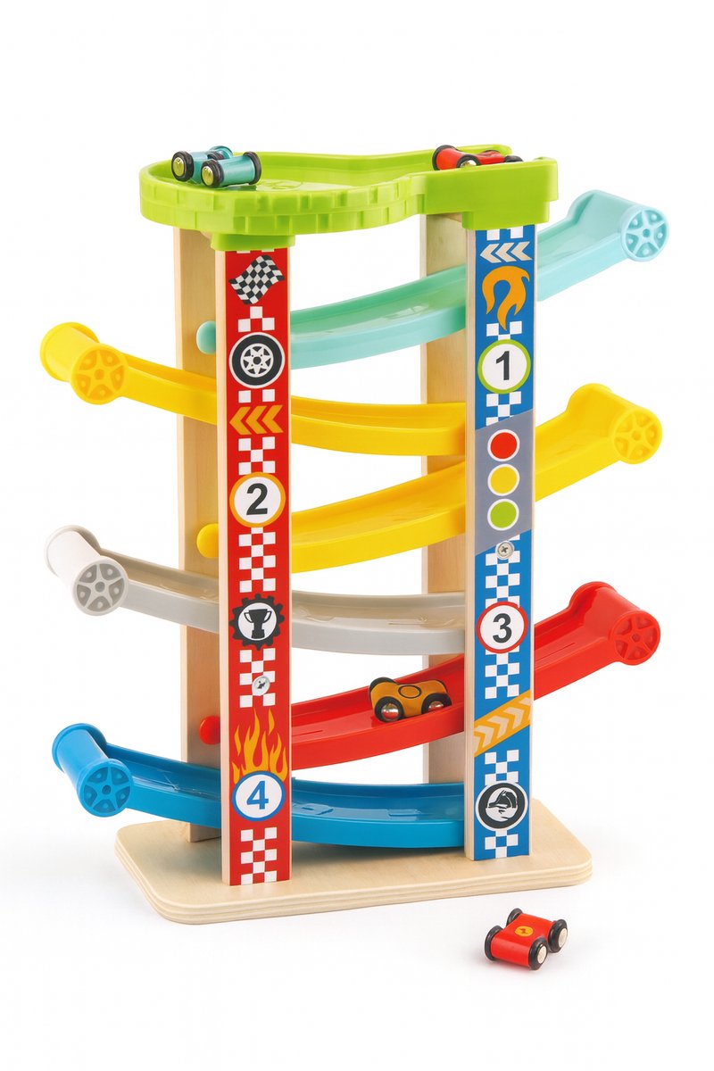 Tooky Toy® Speelgoed Toren - Stimulerend houten Montessori speelgoed – Duurzaam, Educatief en Creatief spel voor Kinderen om Zelfredzaamheid en Vaardigheden te Ontwikkelen
