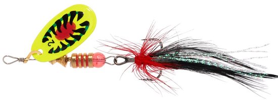 Mikado Spinner Blaster met Kwast 4 Zilver/28 – Beste Kwaliteit Roofvis Spinner voor Baars en Forel