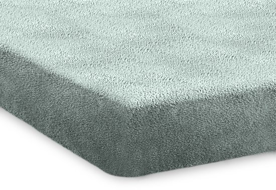 Hoeslaken Eleganzzz 200 g/ m2 en Teddy Pluche de haute qualité, hauteur d'angle 35 cm - Jade - 140 x 200 - Draps housses - Double
