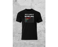 Why i lose at bowling t shirt- vader dag- cadeau - dad - fun shirt- Maat M