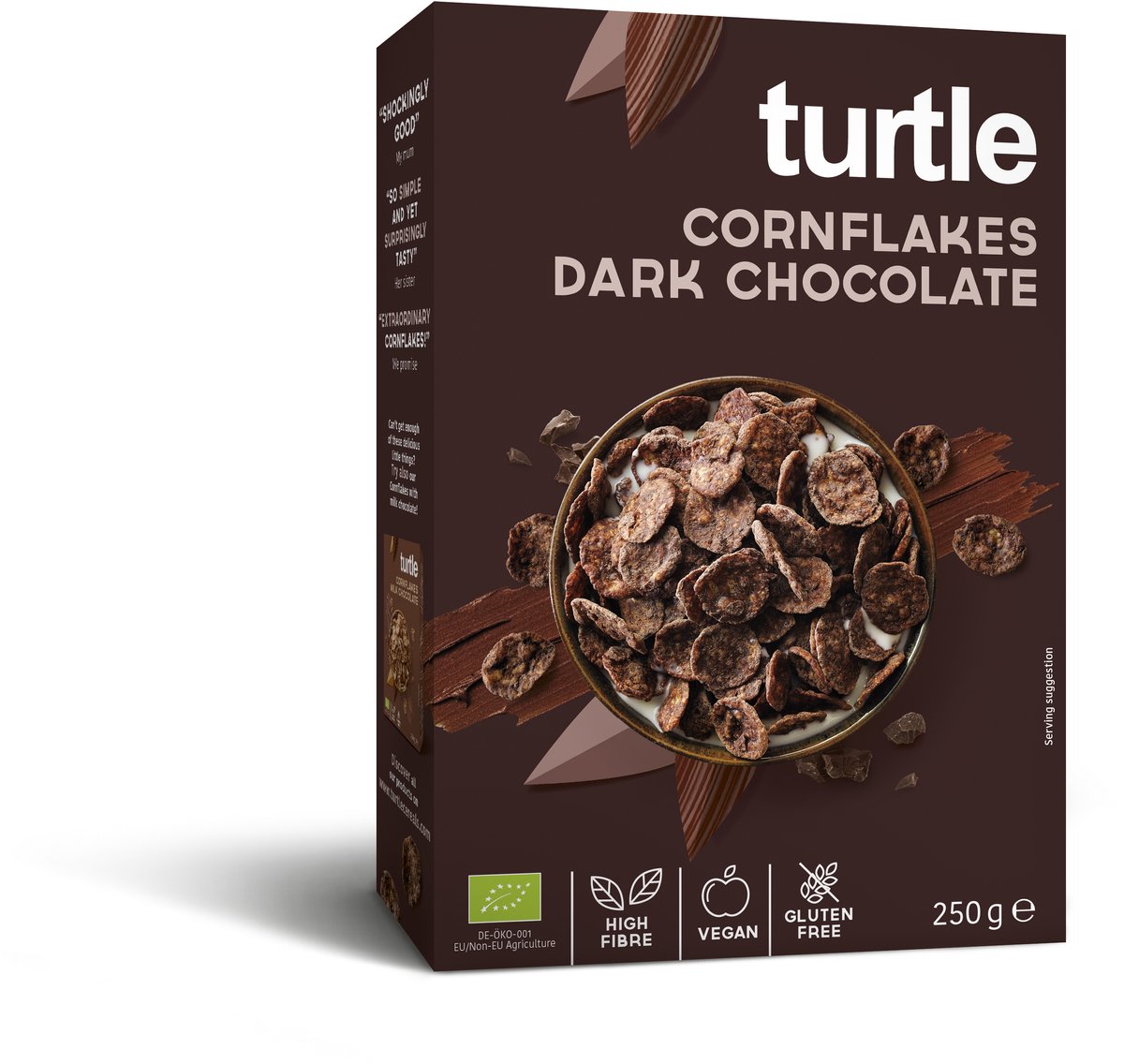 Turtle Cornflakes Dark Chocolate -ontbijtgraan - Bio - Gezond - Glutenvrij