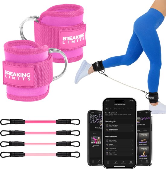 Bandes De Résistance Pour Chevilles - Jeu De 3 Niveaux (10lbs, 20lbs, 30lbs) - Entraînement Jambes Et Fesses - Homme Et Femme - 7