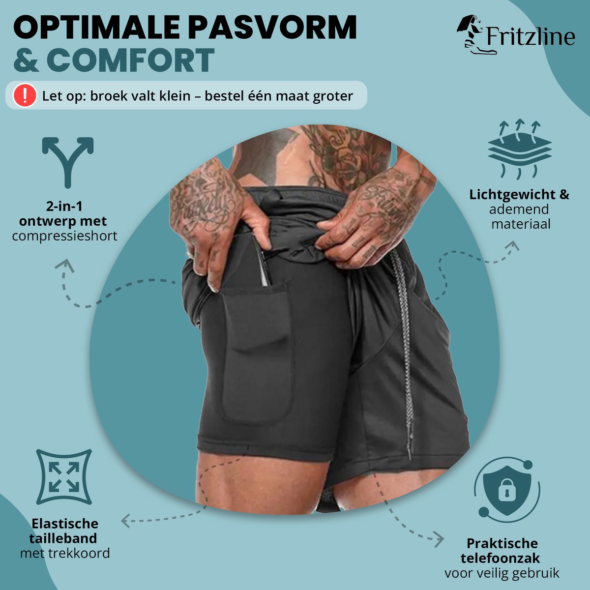 Muscle Alive Pantalon de musculation pour homme - Legging de