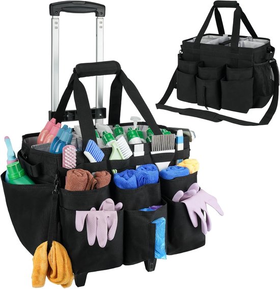Reinigingszak Organizer Met Handvat - 22 Liter Schoonmaak Caddy Grijs
