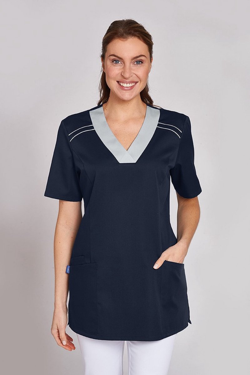 Leiber Damen Schlupfkasack 08-2798/0429 Marine/Silbergrau-XXL