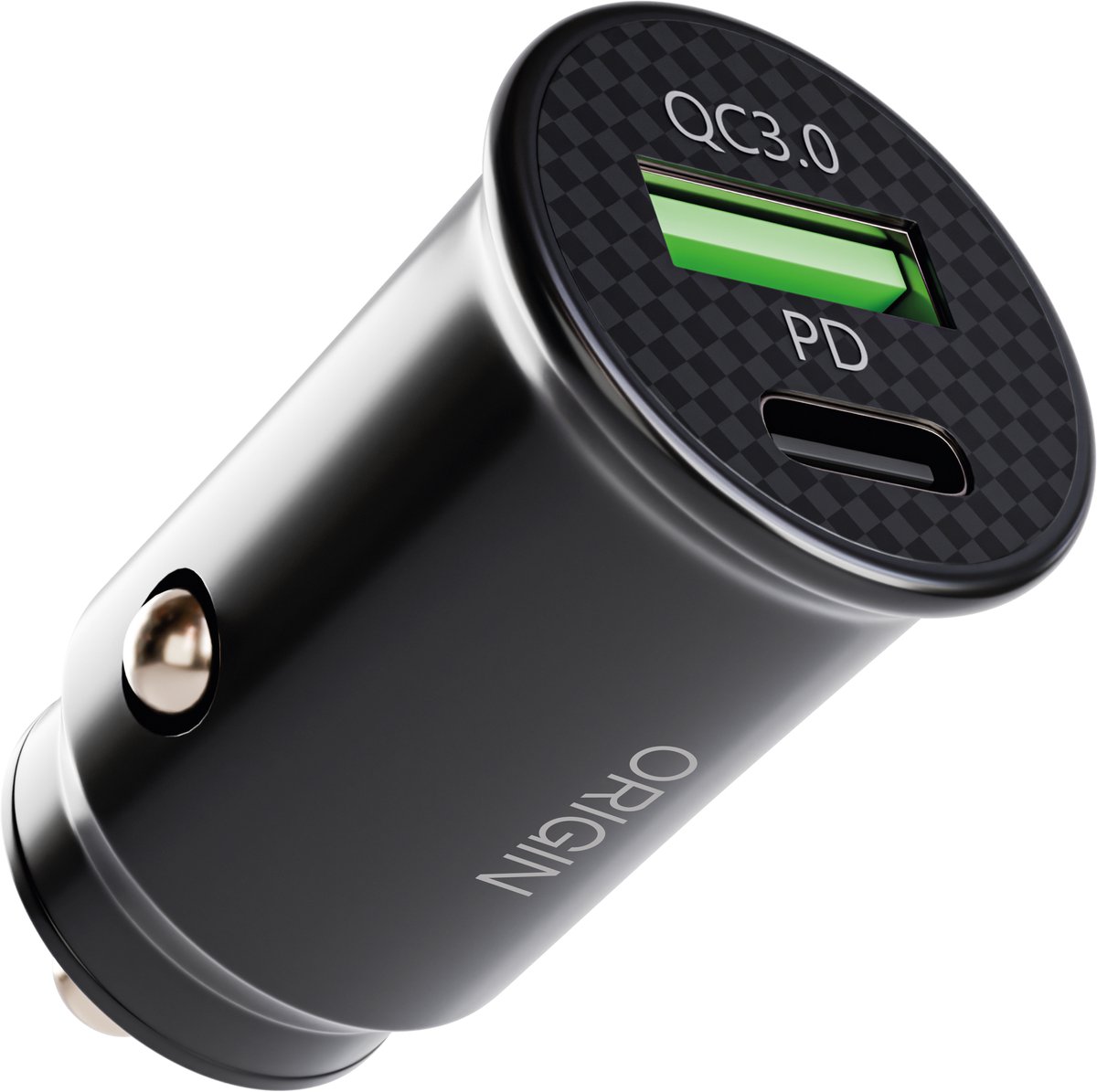 ORIGIN™ Autolader USB C & USB A – Dual Port Compacte Auto Oplader – 12V/24V