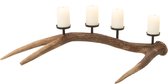 J-Line kaarshouder Antlers - polyresin - bruin - small