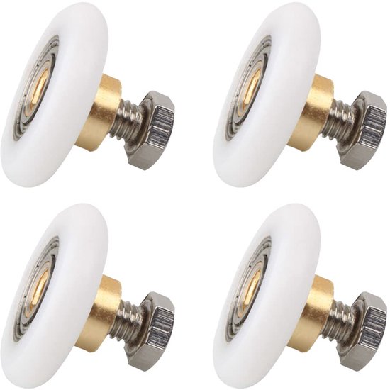 Vasemele 8 stuks douchecabine, rollen, reserveonderdelen, douchecabine, rollen, 25 mm rollen, douchedeur, schuifdeur, rollen, douchecabine, glazen deurrol, 25 mm
