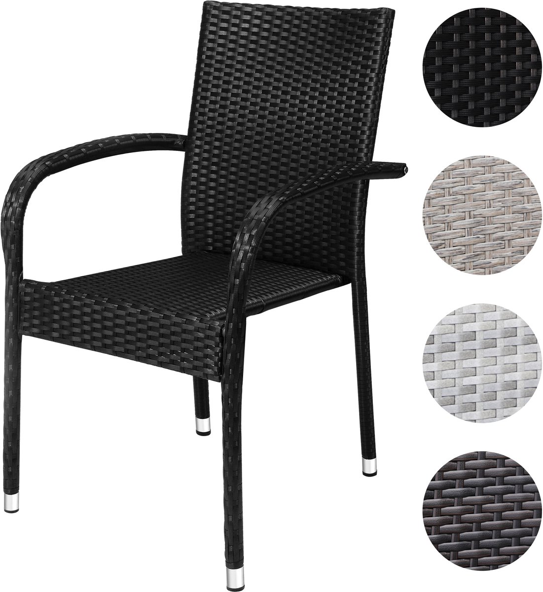 Casaria Tuinstoelen Stapelbaar – Set van 4 – 90x56x60 cm – Bruin – foto 4