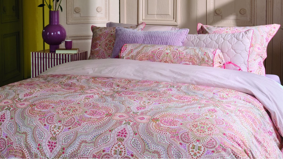 Pip Studio Moon Flower dekbedovertrek - Tweepersoons - 200 x 200/220 cm - Licht roze