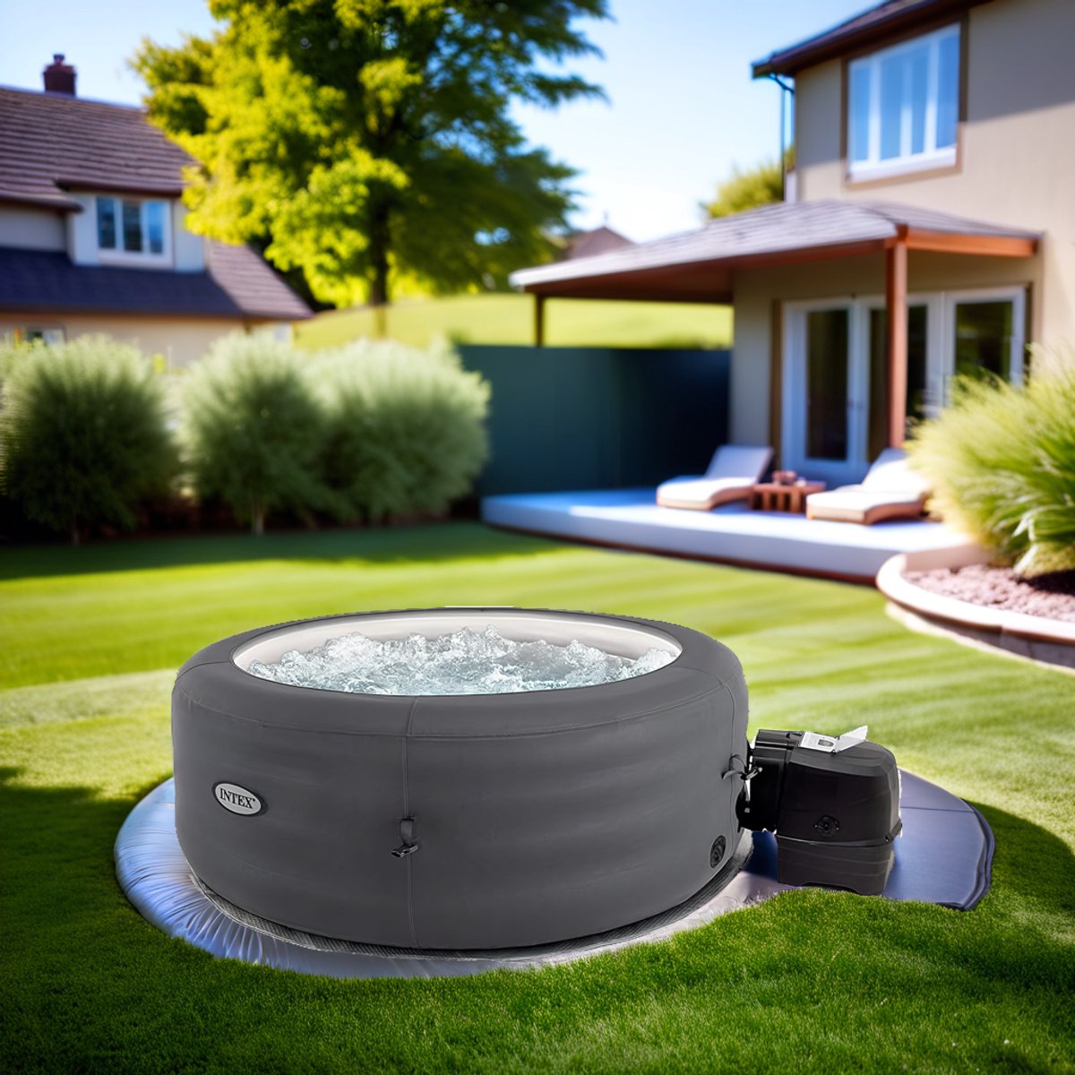 Opblaasbare Jacuzzi Bubbelbad Spa 4 Personen Ø196cm x 66cm - afbeelding 2