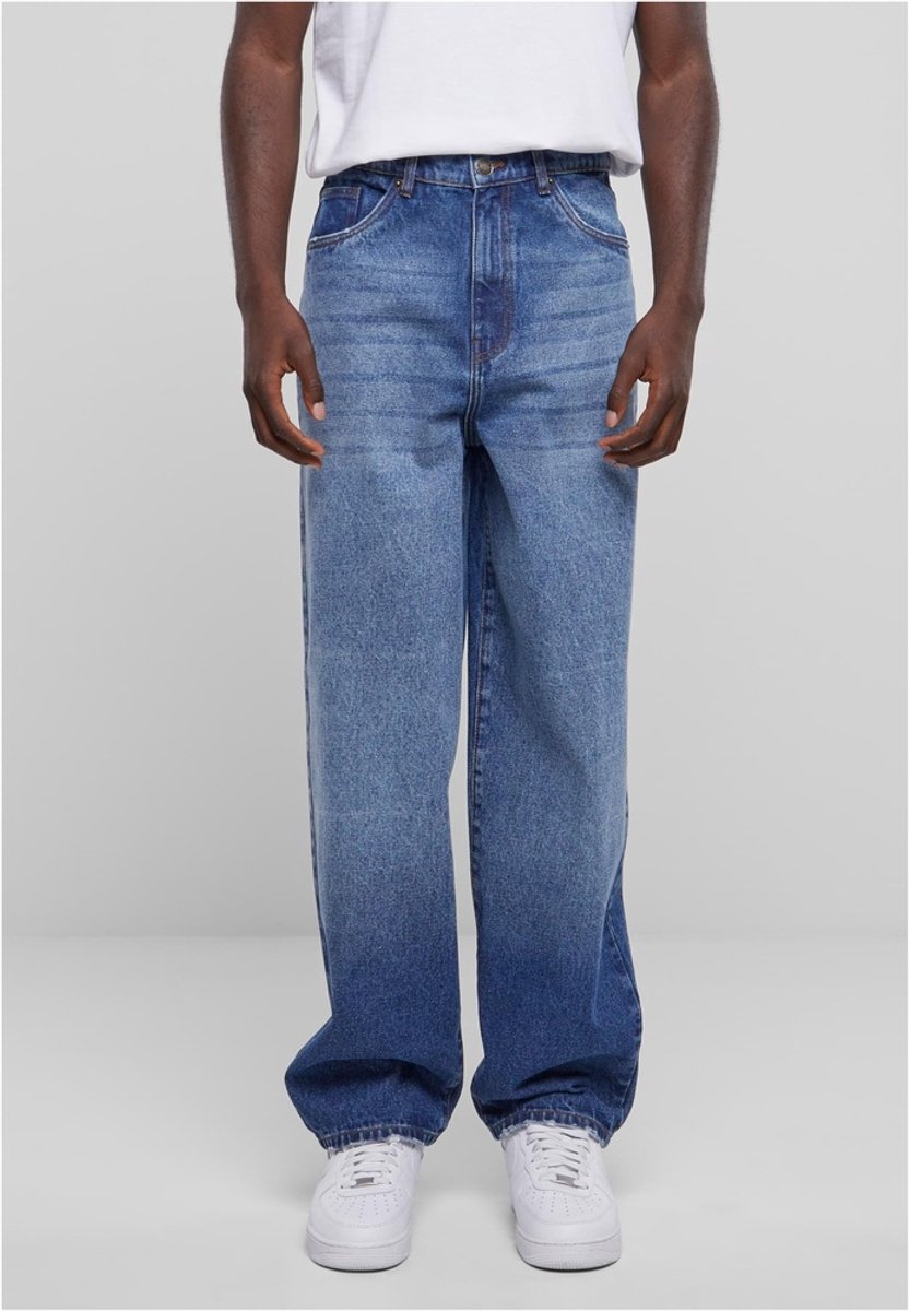 Urban Classics Heavy Ounce Baggy Fit Jeans Wijde broek Taille 32 inch Blauw