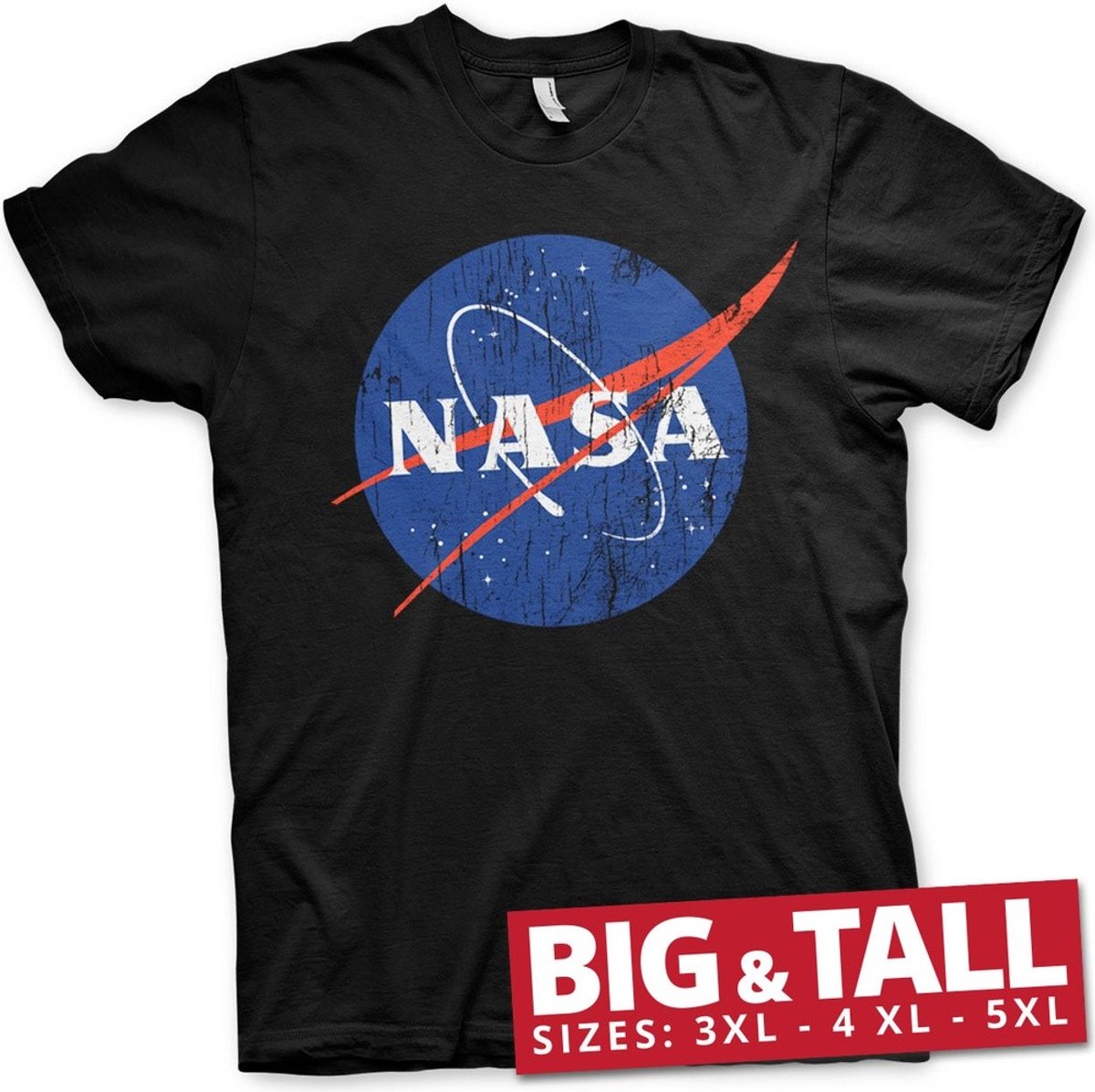 NASA Washed Insignia Big & Tall T-Shirt Black-3XL