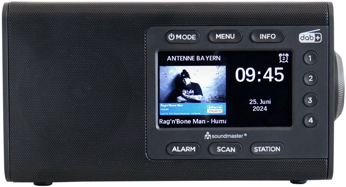 Soundmaster DAB900SW DAB+radio met 4,3” kleurendisplay, grote buttons, voorkeuzezenders, klok, wekker en bluetooth