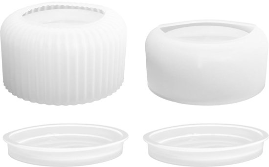 Grand Moule En Silicone Rayé 20 X 20 X 7 Cm - Plateau Rond Pour Résine, Bricolage Et Créations DIY