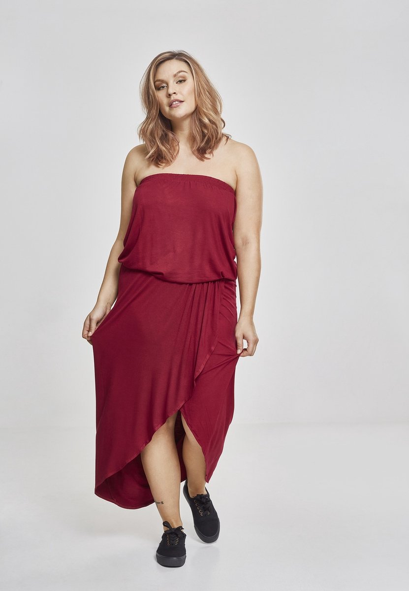 Urban Classics Viscose Bandeau Dames Mini-jurk – S Rood