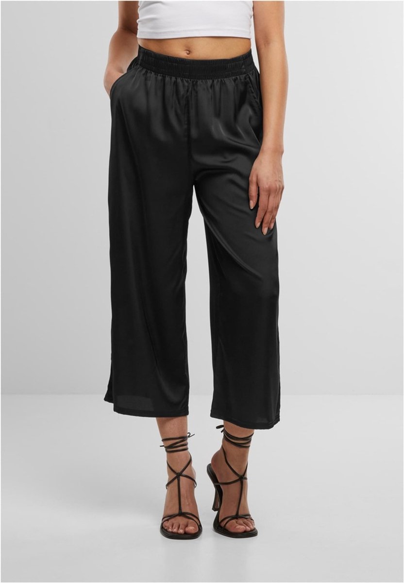Urban Classics Satin Wide Leg Culotte 3XL Zwart