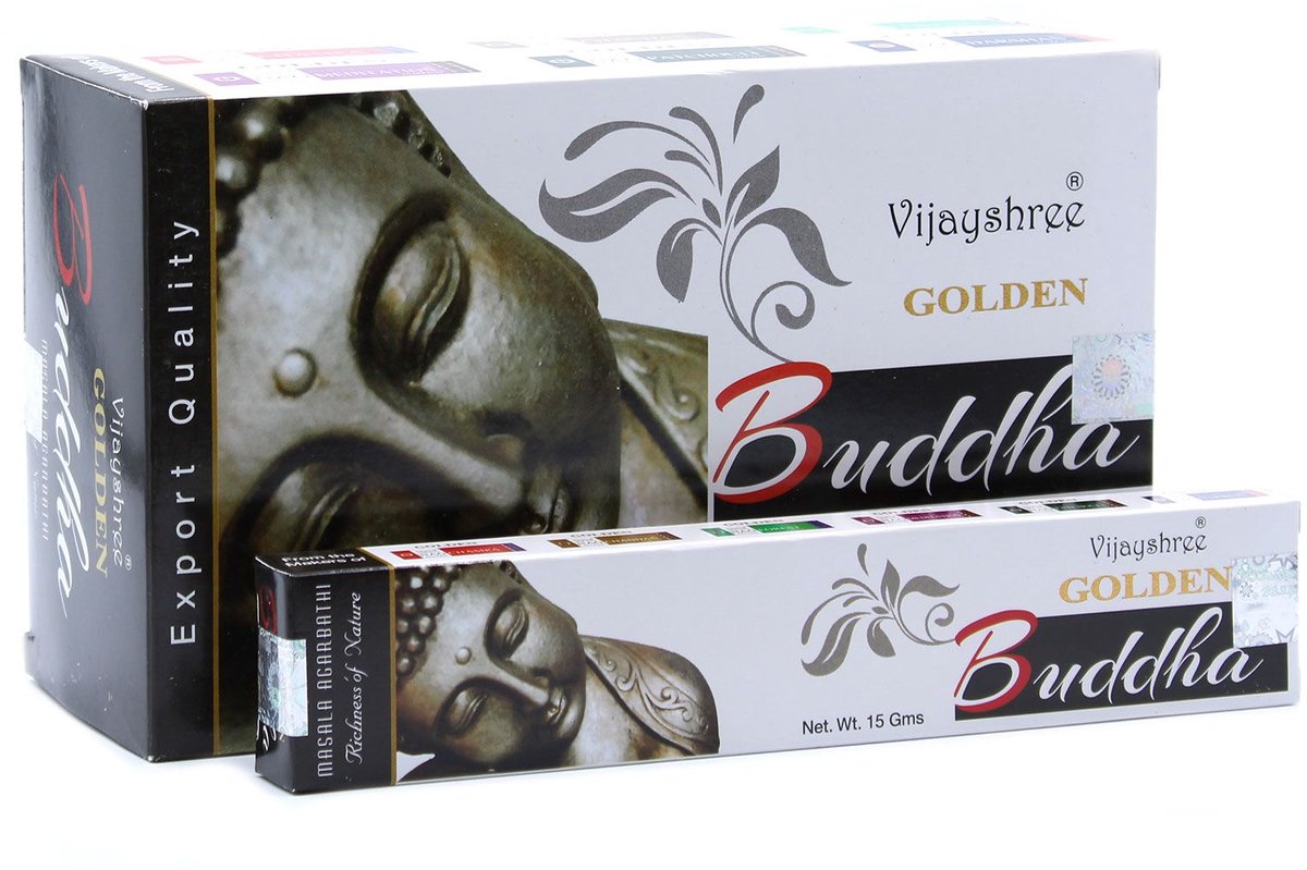 Ancient Wisdom 12x Golden Wierook 15gr - Boeddha multicolor
