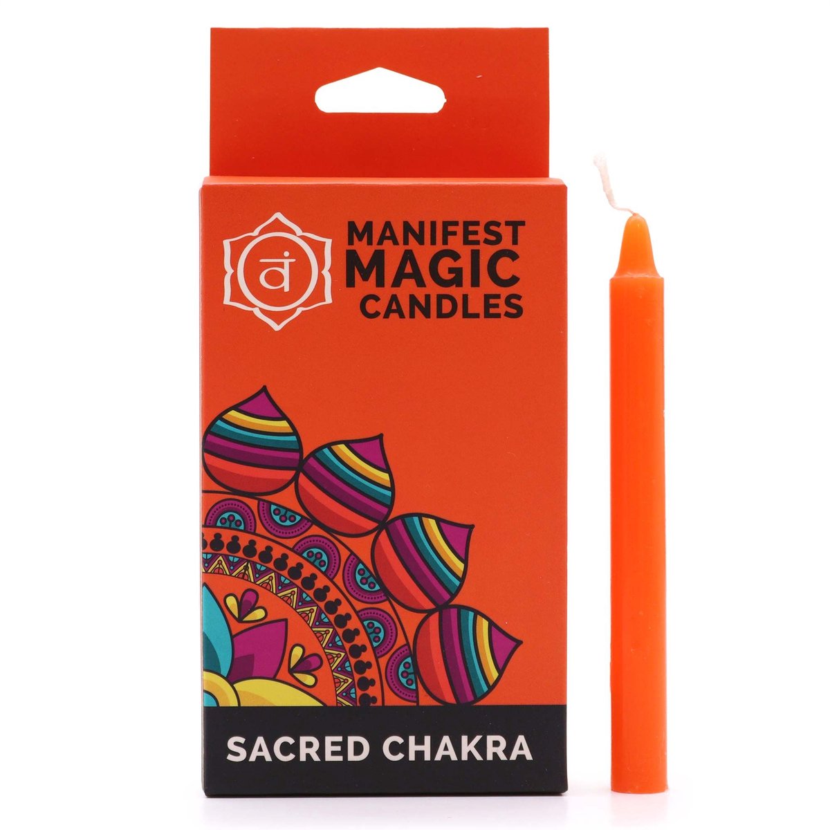Ancient Wisdom Manifest Magic Candles (verpakking van 12) - Oranje - Heilige Chakra multicolor