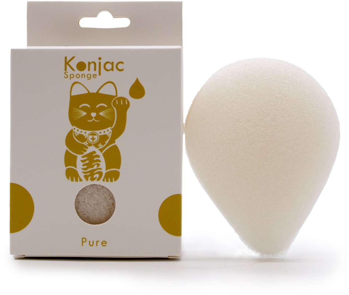 Traanvormige Konjac Spons - Natuurlijk - Gevoelige huid