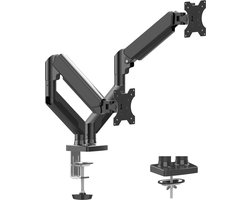 VanDijck Monitor Arm - 2 Schermen - Gasveer - 13-32 Inch - Zwart