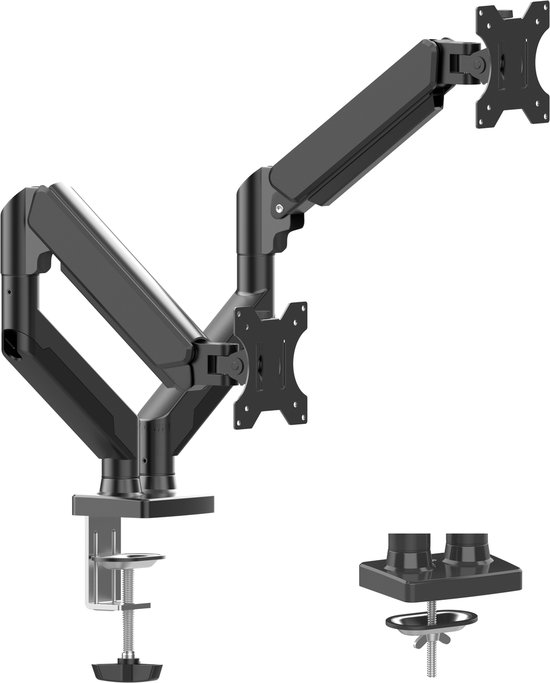 NB Ergonomic Monitorhouder voor platte ultrabrede schermen van 32 tot 60 inch, heavy duty rgb monitorarm 34 49 inch, monitorstandaard lading tot 20 kg, VESA 75/100 mm (Wit