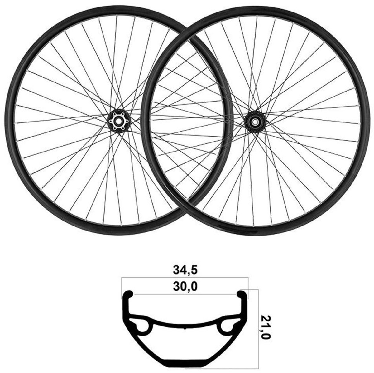 Mvtek 27.5´´ Tubeless Mtb Wielset Zilver 15 x 110 / 12 x 148 mm / Shimano/Sram HG