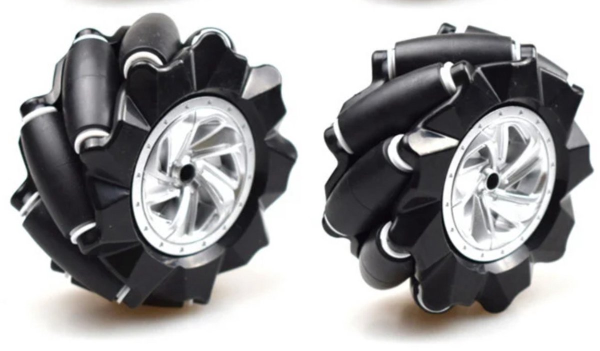 OTRONIC® Mecanum Wiel /Omnidirectioneel Wiel - 80MM-A Zwart - set van 2 wielen (1xL + 1xR)