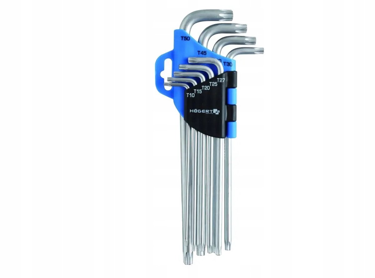 HOGERT Extra lange Torx-sleutelset (9-delig, T10-T50)