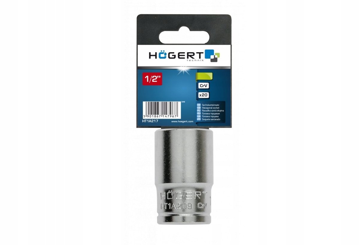 Hoegert 1/2" Dopslleutel 9 mm CrV ASS-aandrijving DIN 3124
