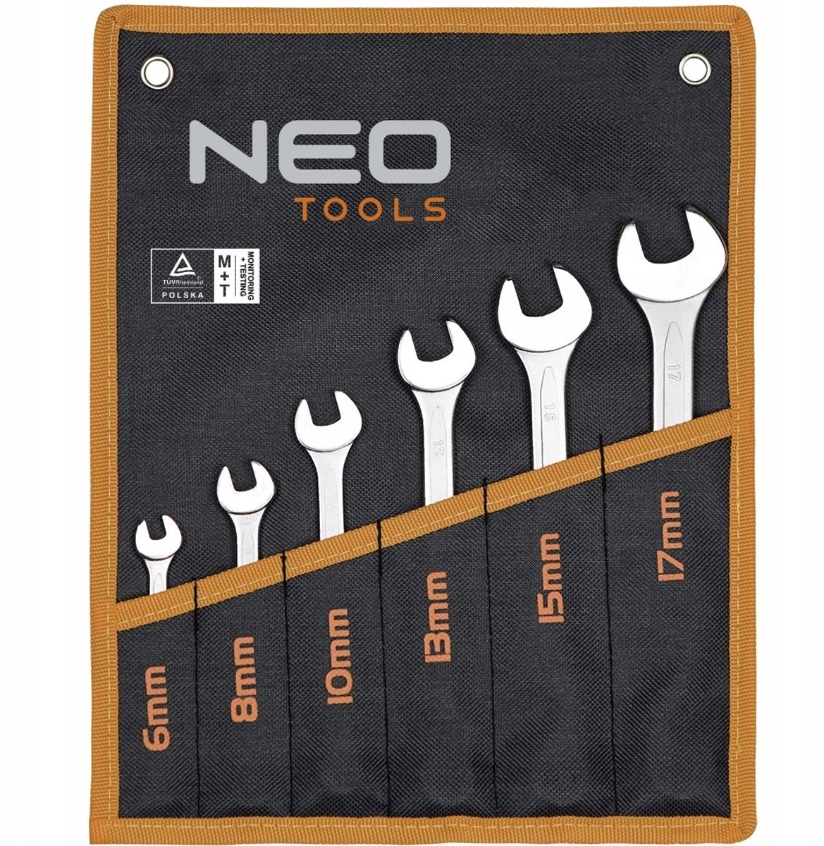 NEO Ringsleutel Set 6-17mm - 6 Delig - Chroom-Vanadium Staal