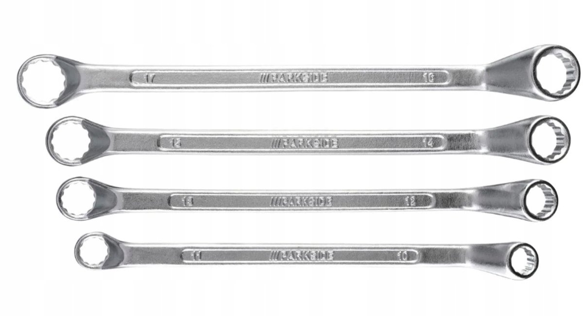 Parkside Dubbele Ringsteeksleutel Set (4 stuks) 10-17mm Staal