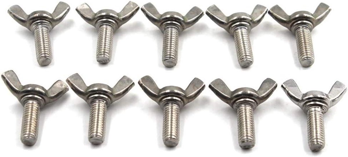 Provento - RVS Wing Bolt Set M8x35 Hand Twist Schroef Vlinder Schroef Sets 10 stuks.