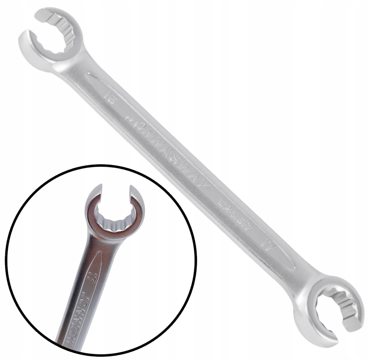 Jonnesway W241617 - Ratelmoersleutel - 16x17 mm - Open Ring - Cr-V Staal