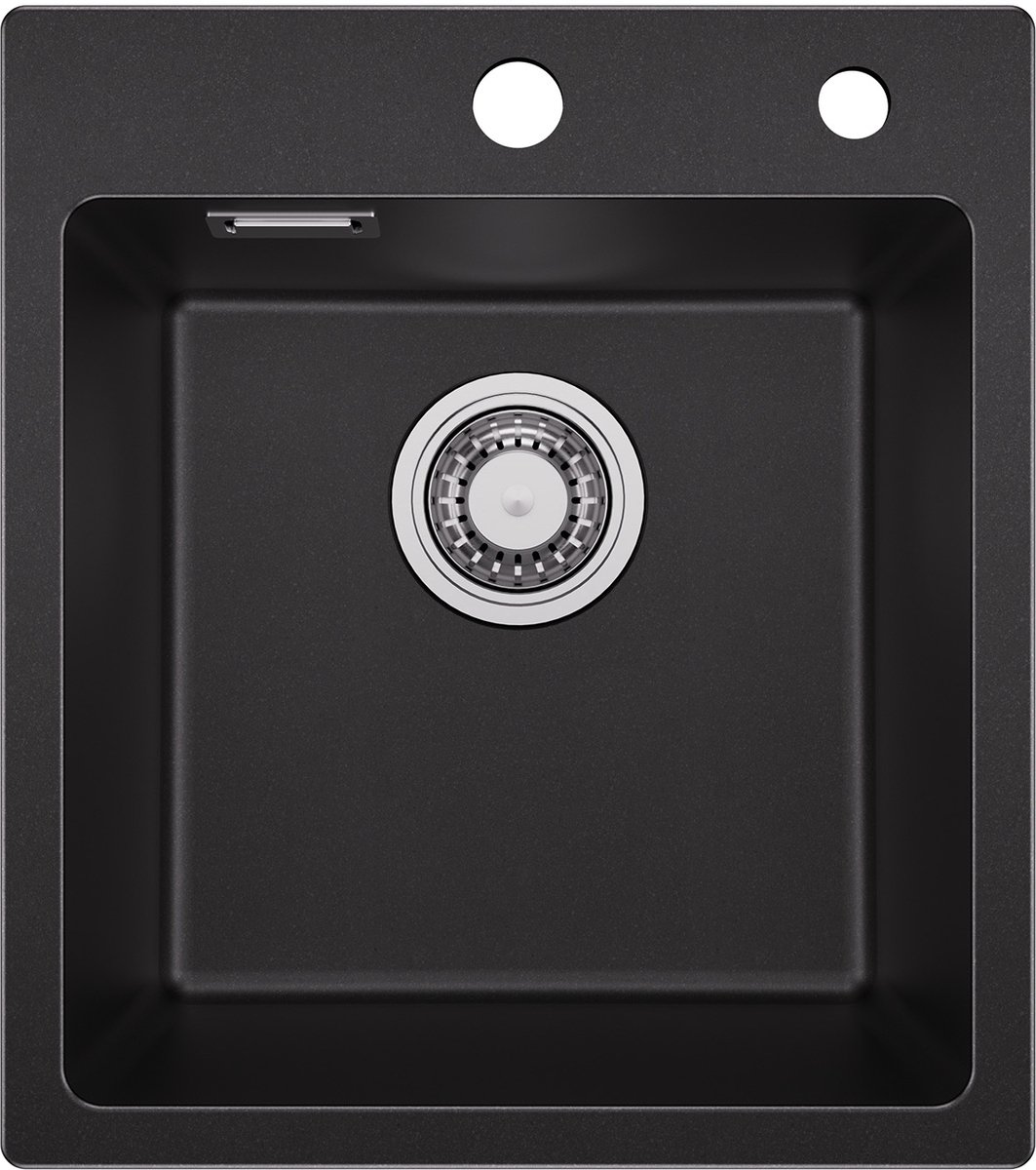 SOFETIY MAX Spoelbak Keuken 40x45CM - Spoelbakken Graniet - Enkele spoelbak Zwart - Met waterafvoersysteem - Voor 40 cm kast