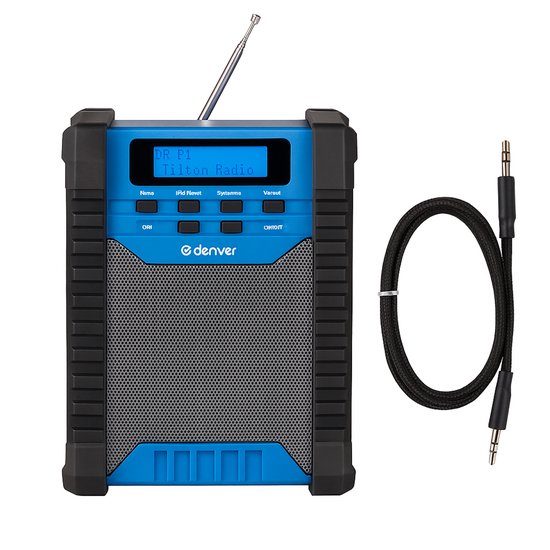Denver Bouwradio DAB+ met Bluetooth – met Accu – AUX (meegeleverd) – FM – USB-C – Waterdicht – Bouw Radio – Noodradio